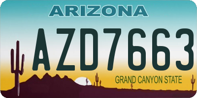 AZ license plate AZD7663