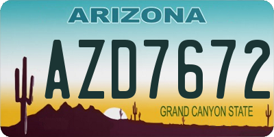 AZ license plate AZD7672