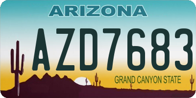 AZ license plate AZD7683
