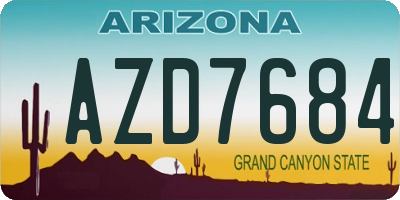 AZ license plate AZD7684