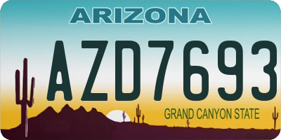 AZ license plate AZD7693