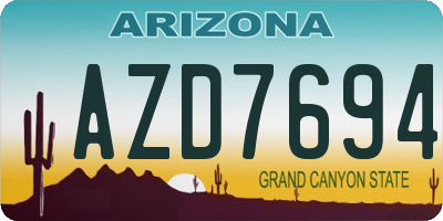 AZ license plate AZD7694