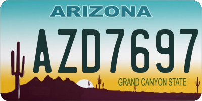 AZ license plate AZD7697
