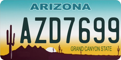 AZ license plate AZD7699