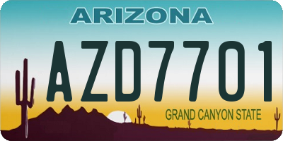 AZ license plate AZD7701