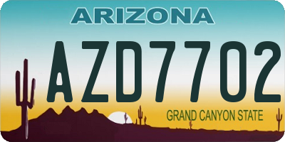 AZ license plate AZD7702