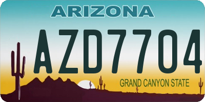 AZ license plate AZD7704