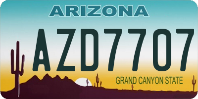 AZ license plate AZD7707