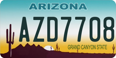 AZ license plate AZD7708