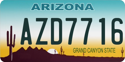 AZ license plate AZD7716