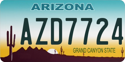 AZ license plate AZD7724