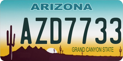 AZ license plate AZD7733