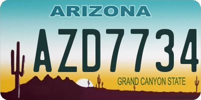 AZ license plate AZD7734