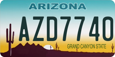 AZ license plate AZD7740