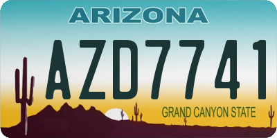 AZ license plate AZD7741