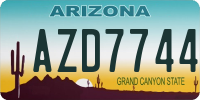 AZ license plate AZD7744