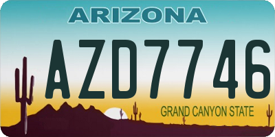 AZ license plate AZD7746