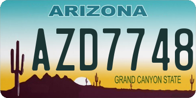 AZ license plate AZD7748