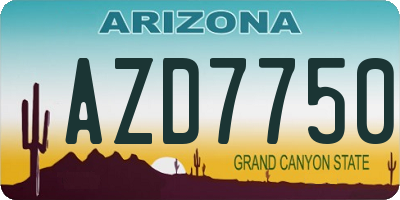 AZ license plate AZD7750