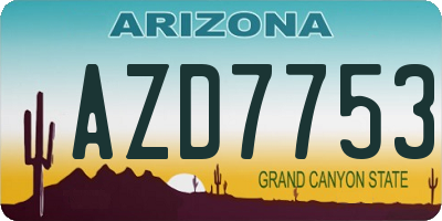 AZ license plate AZD7753