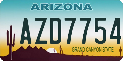 AZ license plate AZD7754