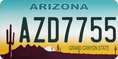 AZ license plate AZD7755
