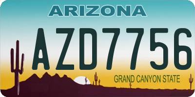 AZ license plate AZD7756