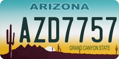 AZ license plate AZD7757