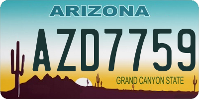 AZ license plate AZD7759