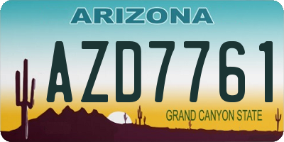 AZ license plate AZD7761