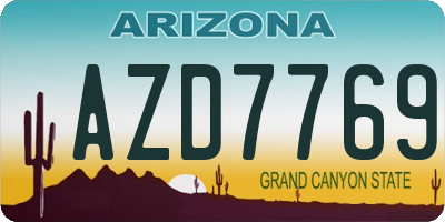 AZ license plate AZD7769