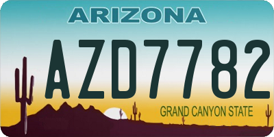 AZ license plate AZD7782