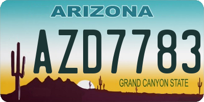 AZ license plate AZD7783