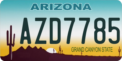 AZ license plate AZD7785