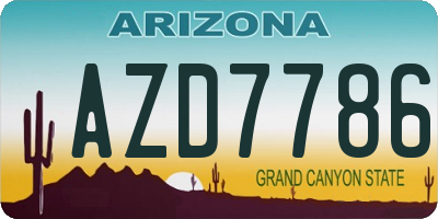 AZ license plate AZD7786