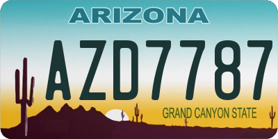 AZ license plate AZD7787
