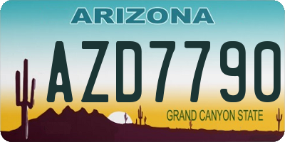 AZ license plate AZD7790