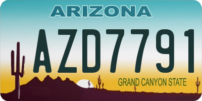 AZ license plate AZD7791