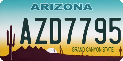 AZ license plate AZD7795