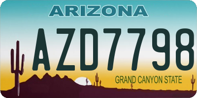 AZ license plate AZD7798