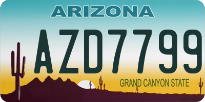 AZ license plate AZD7799