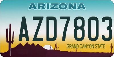 AZ license plate AZD7803