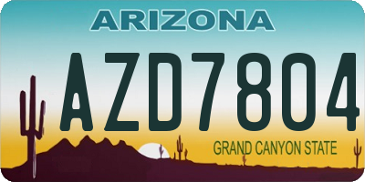 AZ license plate AZD7804
