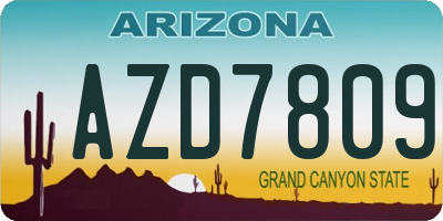 AZ license plate AZD7809