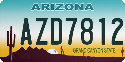 AZ license plate AZD7812