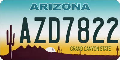 AZ license plate AZD7822