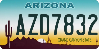 AZ license plate AZD7832