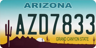 AZ license plate AZD7833
