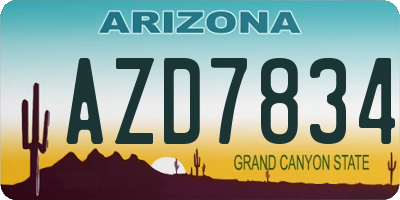 AZ license plate AZD7834