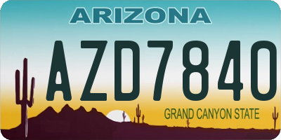 AZ license plate AZD7840